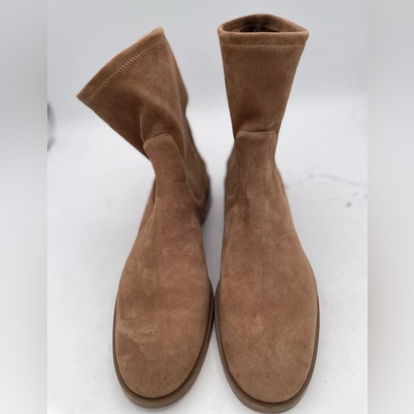 Stuart Weitzman Ankle Boots Women's SZ US 10B Brown Suede Leather Block Heel - Picture 4 of 5